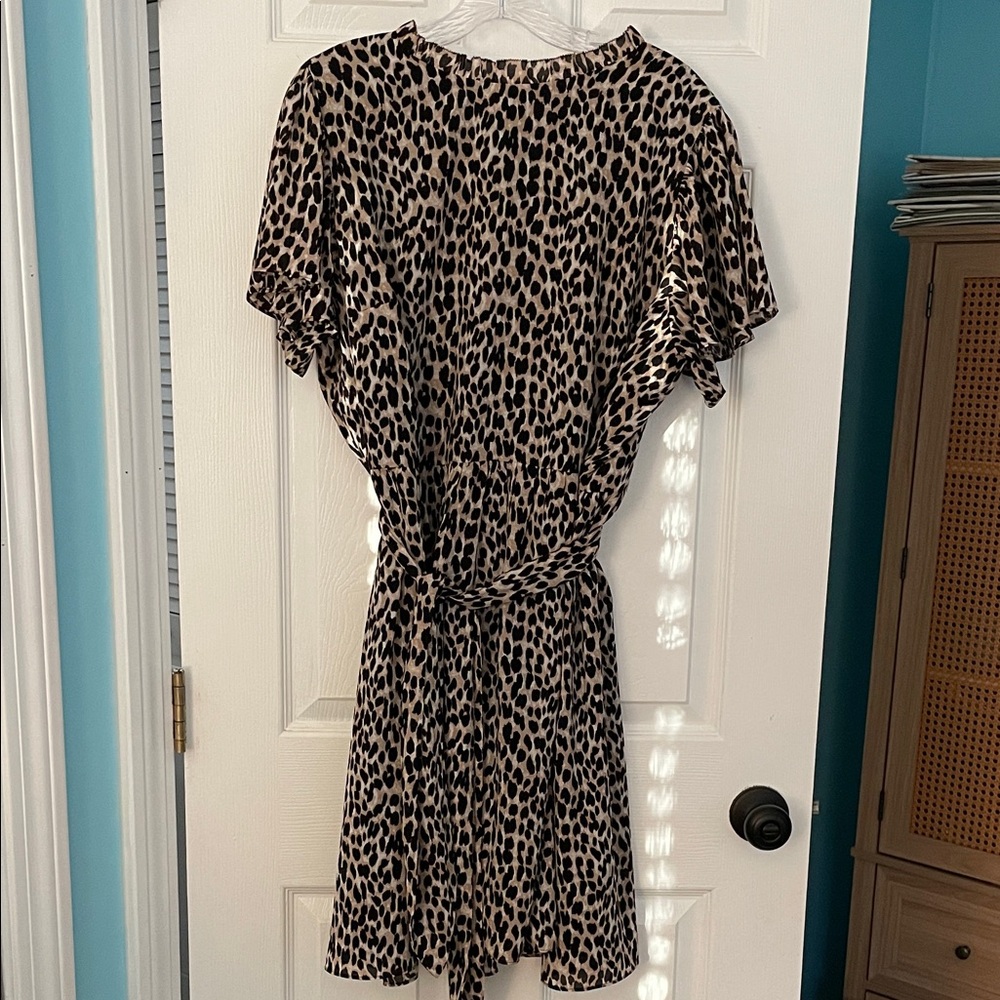 LOFT Leopard Print Midi Dress